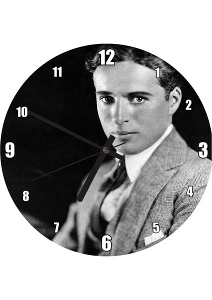 Cakatablo Genç Charles Chaplin'in 1889 1977 Duvar Saati (Çap 30X30 Cm)