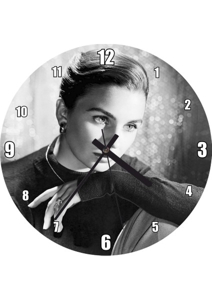 Cakatablo Oyuncu Jean Simmons Duvar Saati (Çap 30X30 Cm)