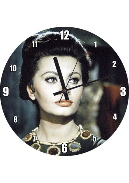 Cakatablo Sophia Loren Roma Imparatorluğunun Düşüşü Duvar Saati (Çap 30X30 Cm)