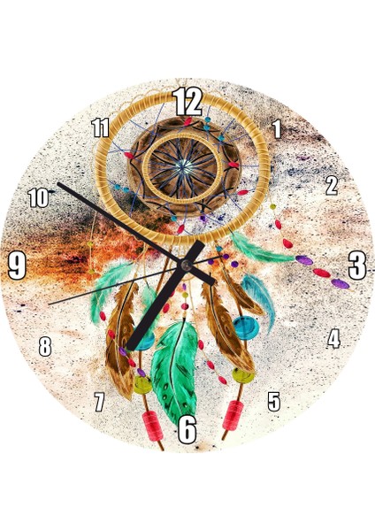 Cakatablo Rengarenk Düşkapanı Görseli Duvar Saati (Çap 30X30 Cm)