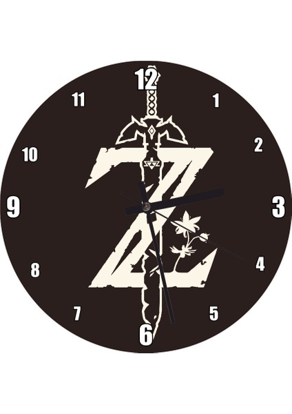 Cakatablo Minimalizm Zelda Efsanesi Görseli Duvar Saati (Çap 30X30 Cm)