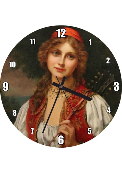 Cakatablo François Martin Kavel Fransa Catherine La Rose Gezgin Duvar Saati (Çap 50X50 cm )