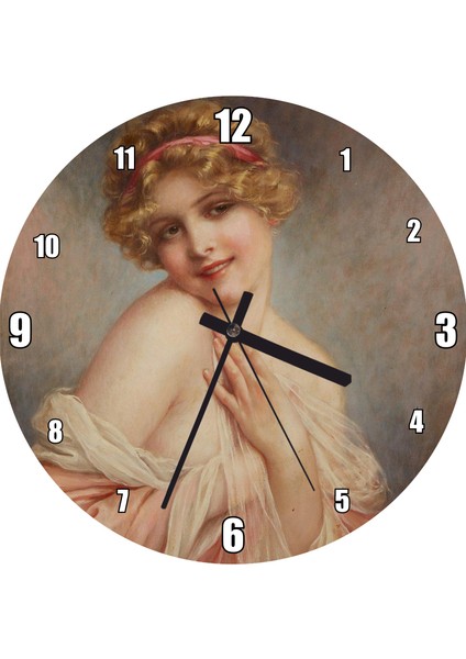 Cakatablo François Martin Kavel Fransa Catherine La Rose Resim Duvar Saati (Çap 50X50 cm )