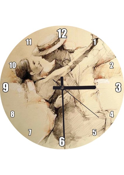 Cakatablo Latin Dan Eden Çift Duvar Saati (Çap 50X50 cm )