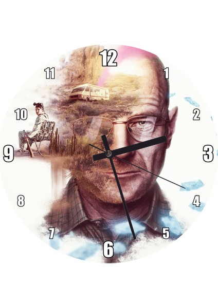 Cakatablo Breaking Bad Walter White ve Jesse Pinkman Duvar Saati (Çap 30X30 Cm)