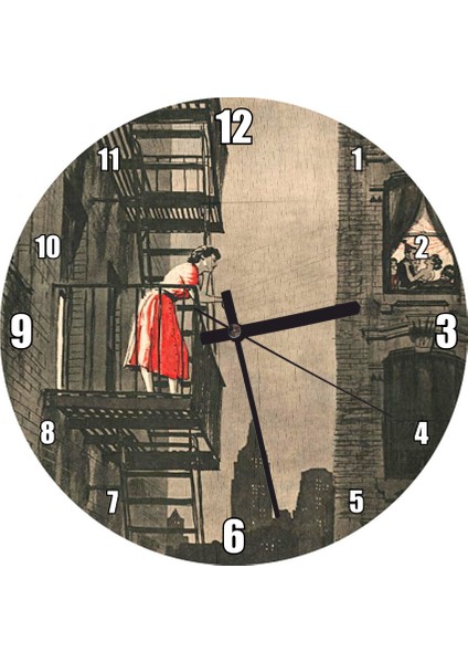 Cakatablo Aşıklar Şehri Duvar Saati Duvar Saati (Çap 50X50 cm )