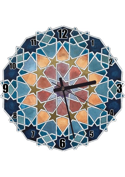 Cakatablo Islamiyetteki Aydınlatm Mimarisi Duvar Saati (Çap 30X30 Cm)