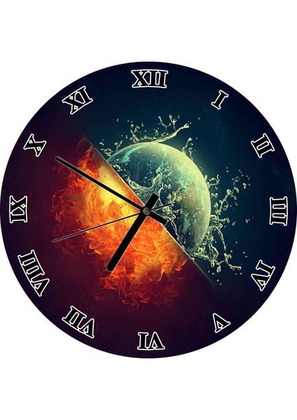 Cakatablo Dünyanın Ekolojik Durumu Duvar Saati (Çap 50X50 cm )