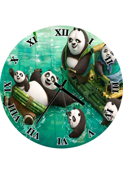 Cakatablo Kung Fu Panda 3 2016 Duvar Saati (Çap 50X50 cm )