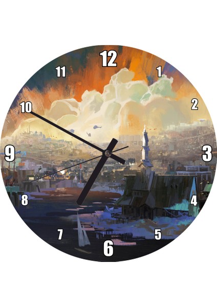 Cakatablo Disco Elysium Sanat Eseri Aleksander Rostov Oyun Sanat Görseli Duvar Saati (Çap 50X50 cm )