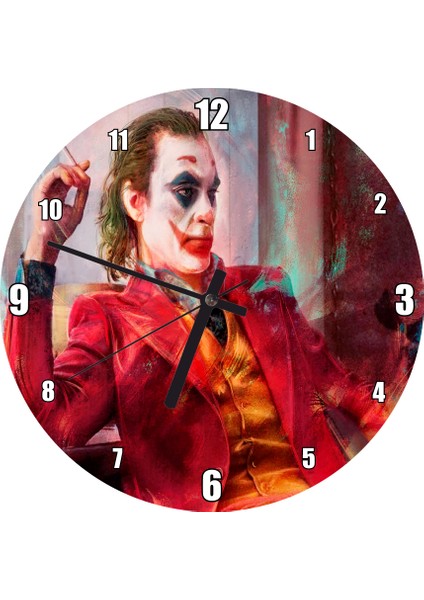 Cakatablo Joker 2019 Film Dc Çizgi Görseli Duvar Saati (Çap 30X30 Cm)