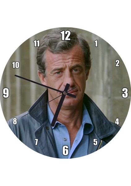 Cakatablo Jean Paul Belmondo Sokak Pozu Duvar Saati (Çap 50X50 cm )