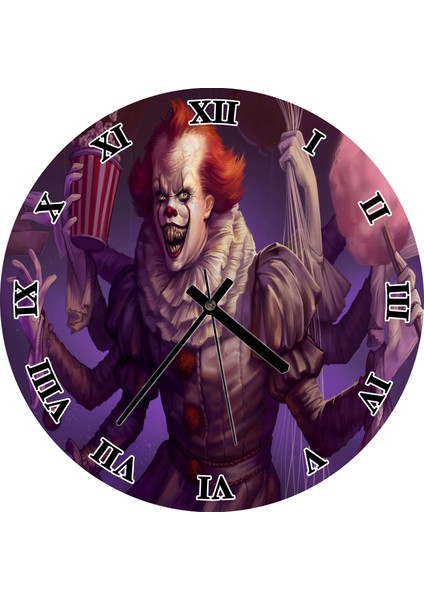 Cakatablo Justin Maller Mor Zeminde Duvar Saati (Çap 30X30 Cm)