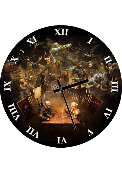 Cakatablo Witcher Geralt Görseli Duvar Saati (Çap 50X50 cm )