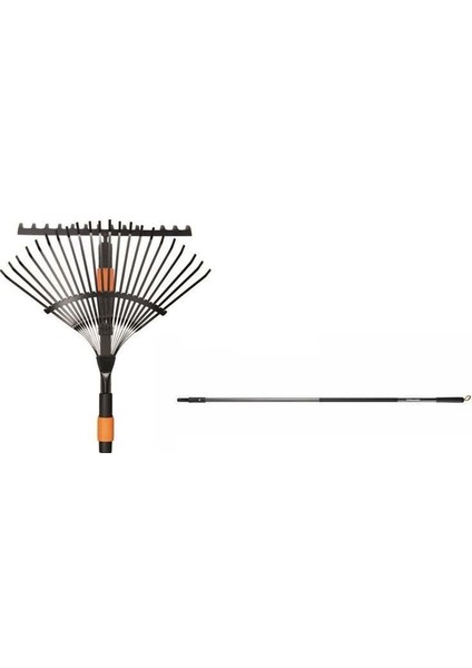 Quıckfıt Çim Tırmığı + Yaprak Süpürgesi + Sap L - Tırmık Set