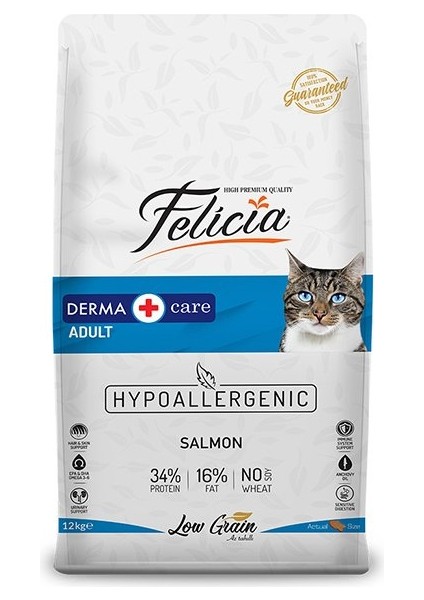 Düşük Tahıllı Hipoalerjenik Somonlu Yetişkin Kedi Maması 12 kg