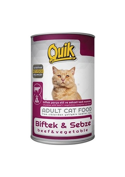 Biftek ve Sebzeli Yetişkin Kedi Konservesi 415 gr