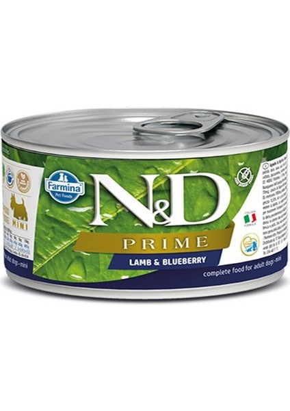 Prime Kuzu Etli ve Yaban Mersinli Köpek Konservesi 140 gr