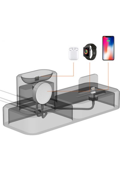 3in1 Charging Base Iphone+ Iwatch+ Ipods Silikon Şarj Standı