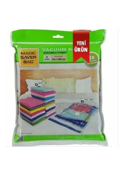 Magic Saver Bag 3 Lü  Magic Save Vakumlu Poşet Hurç Ebat 73 x 130 cm