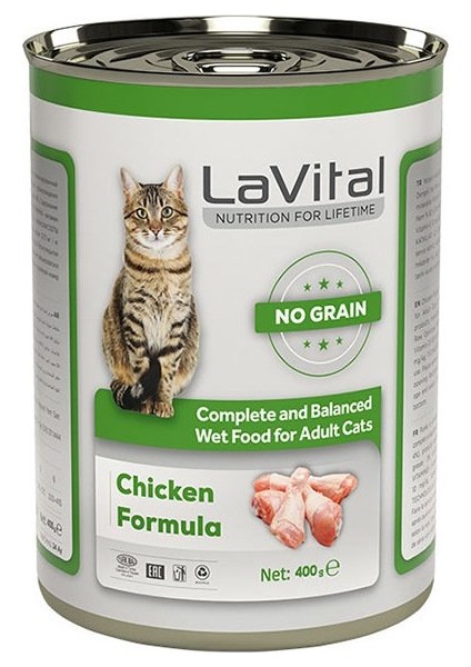 La Vital Lavital Adult Tahılsız Tavuklu Yetiskin Kedi Konservesi 400 gr