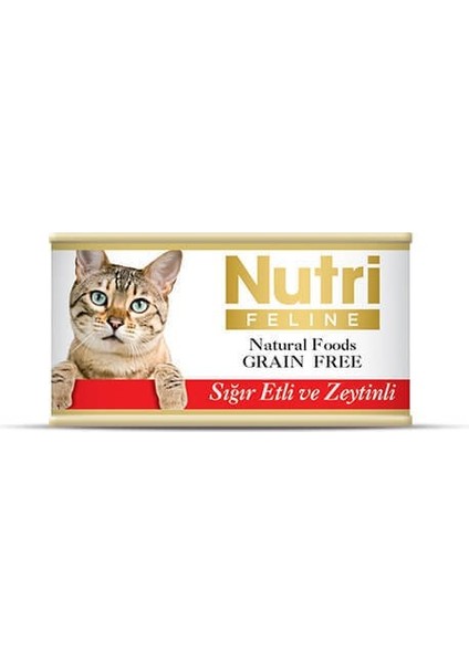 Sığır Etli Zeytinli Tahılsız Kedi Konservesi 85 gr