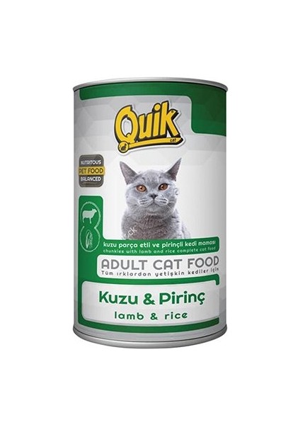 Kuzu Etli ve Pirinçli Yetişkin Kedi Konservesi 415 gr