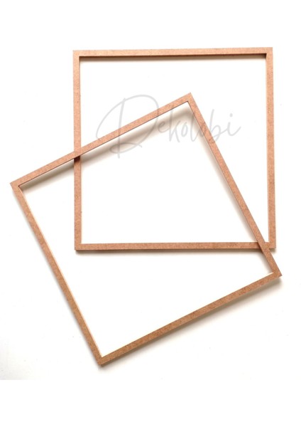 Kare 2'li 33 cm Mdf Kasnak / Makrome Düş Kapanı /avize Kasnağı
