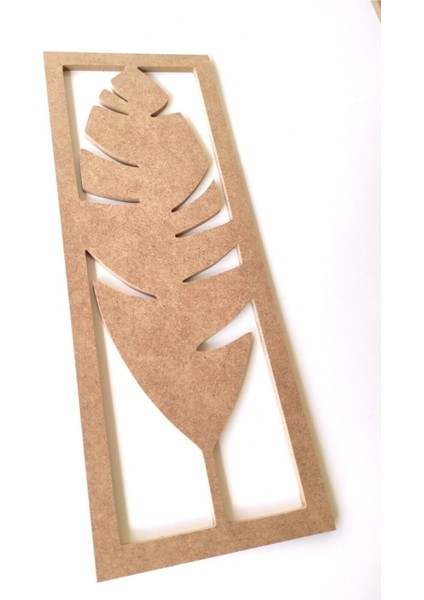 Dekoratif Yaprak Desen Duvar Dekoru / Ham Mdf Boyanabilir Uzun Yaprak