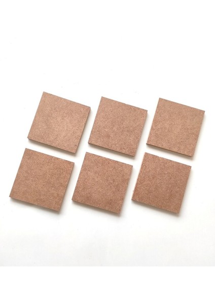 6'lı Kare Bardak Altlığı Ham Mdf Boyanabilir 9,7 cm