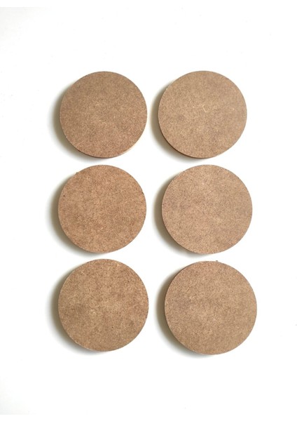 6'lı Bardak Altlığı, Boyanabilir Ham Mdf 6 mm Kalınlık