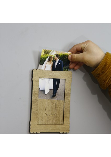 Ahşap 3'lü 10X15 cm Ipli Fotoğraf Askılı Dikey