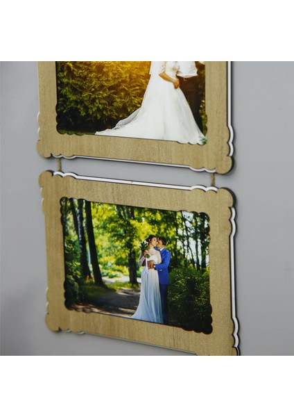 Ahşap 3'lü 15X21 cm Ipli Fotoğraf Askılı Yatay fiyatları