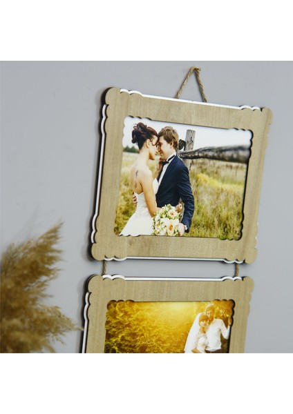 Ahşap 3'lü 15X21 cm Ipli Fotoğraf Askılı Yatay indirimleri