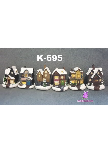 6 Adet 3 Boyutlu Ev Silikon Kalıp K-695 Alçı Kokulu Taş Polyester Sabun Reçine