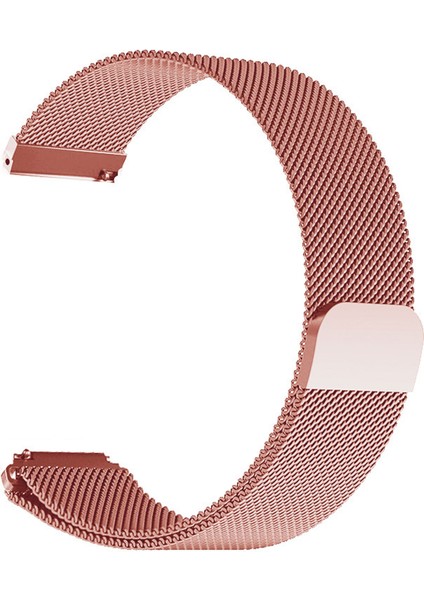 Huawei Watch GT 3 46MM Uyumlu Milano Loop Metal Hasır Kordon (Rose Pembe)