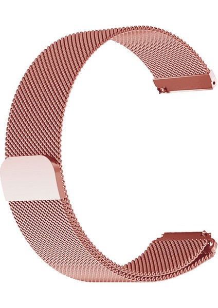 Huawei Watch GT 3 46MM Uyumlu Milano Loop Metal Hasır Kordon (Rose Pembe)