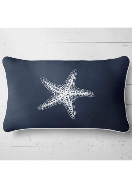 Kırlent Çift Tarafı Baskılı Dekoratif Marin Yastık Kılıfı