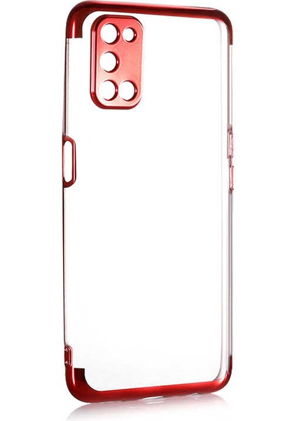 Oppo A72 Kılıf Dört Köşeli Lazer Silikon Kapak