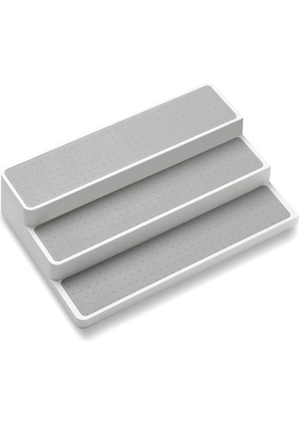 Siyahlı Kademeli Baharat Depolama Rafı Beyaz (Yurt Dışından)