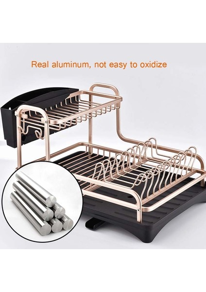 Çift Katlı Uzay Alüminyum Bulaşıklık Siyah (Yurt Dışından) fiyatları