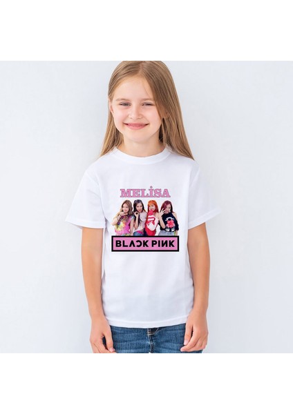 Isme Özel Blackpink Baskılı Unisex Çocuk Tişört T-Shirt Mr-03