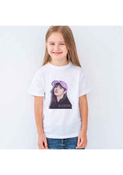 Blackpink Lisa Baskılı Unisex Çocuk Tişört T-Shirt Mr-07