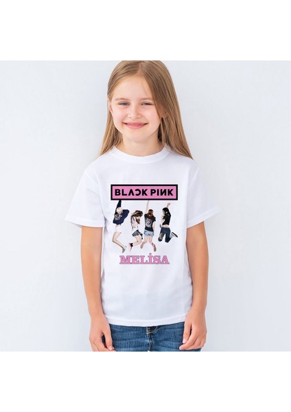 Isme Özel Blackpink Baskılı Unisex Çocuk Tişört T-Shirt Mr-08