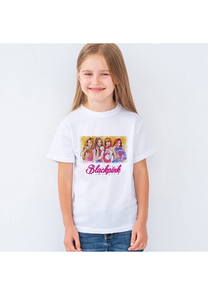 Blackpink Baskılı Unisex Çocuk Tişört T-Shirt Mr-13