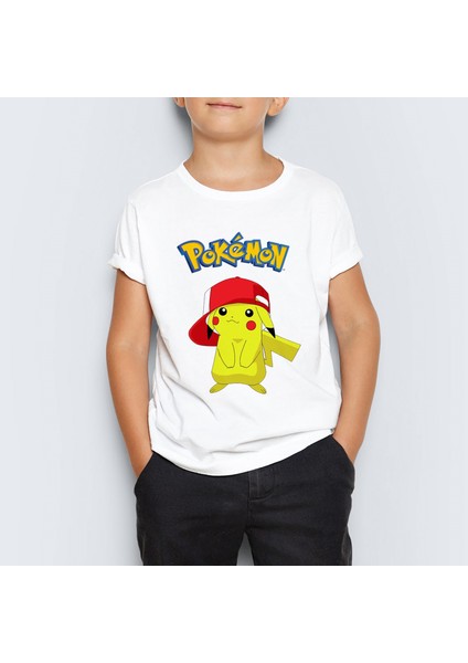 Pokemon Pikachu Unisex Çocuk Tişört T-Shirt Mr-01