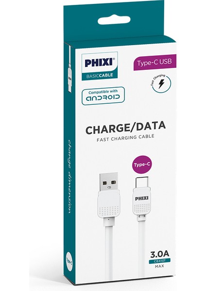 Basic CB410T Type-C USB Şarj ve Data Kablosu