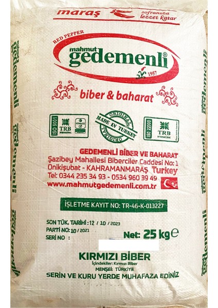 Maraş Dövme Biber 25 kg