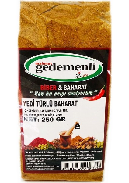 Yedi Türlü Baharat 250 gr