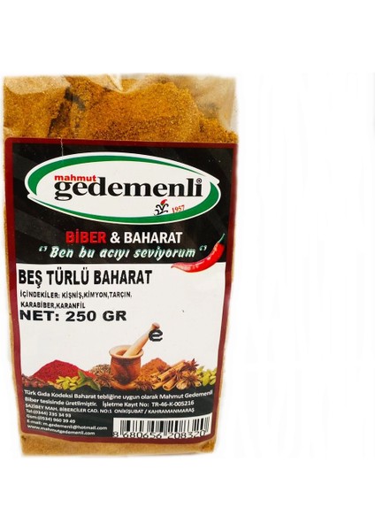 Beş Türlü Baharat 250 gr